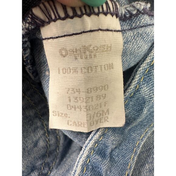Oshkosh Vintage Vestbak Denim Bubble Romper Medium Wash Size 3-6 Months - Picture 4 of 7